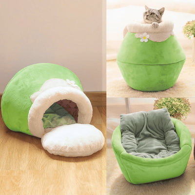 CozyPot - 3 In 1 Transforming Cave and Bed Cat Cushion - Niches Store