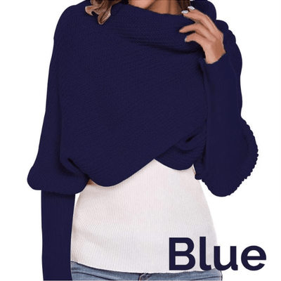 Convertible Knitted Scarf Shawl with Sleeves - Niches Store