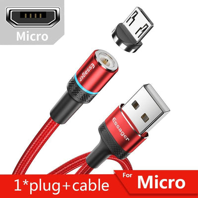 New Magnetic 6.5 Ft USB Cable | Charging For iPhone iOS, Micro USB & Type "C" USB - Niches Store