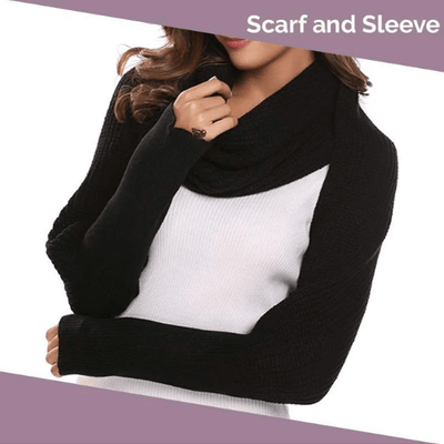 Convertible Knitted Scarf Shawl with Sleeves - Niches Store