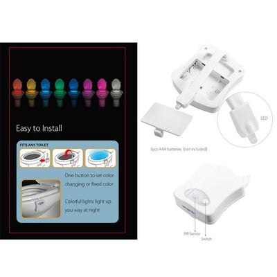 8 Color Led Sensored Toilet Potlight - Niches Store