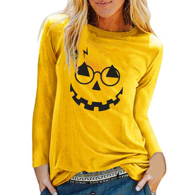 Halloween Print T-Shirts | Long Sleeve | Top Loose - Niches Store