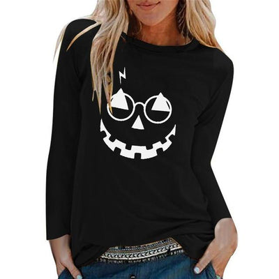 Halloween Print T-Shirts | Long Sleeve | Top Loose - Niches Store