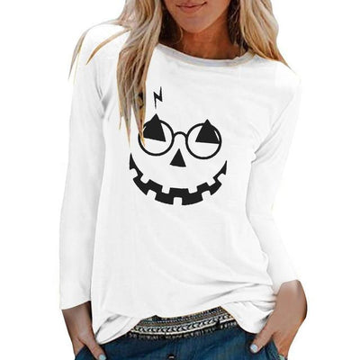 Halloween Print T-Shirts | Long Sleeve | Top Loose - Niches Store