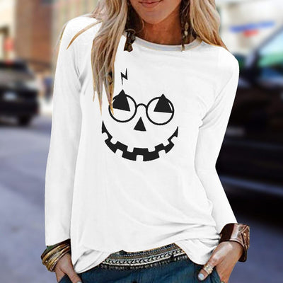 Halloween Print T-Shirts | Long Sleeve | Top Loose - Niches Store