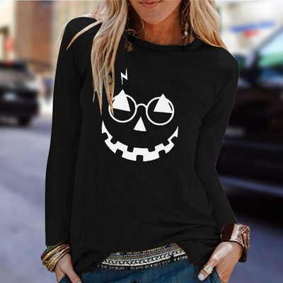 Halloween Print T-Shirts | Long Sleeve | Top Loose - Niches Store