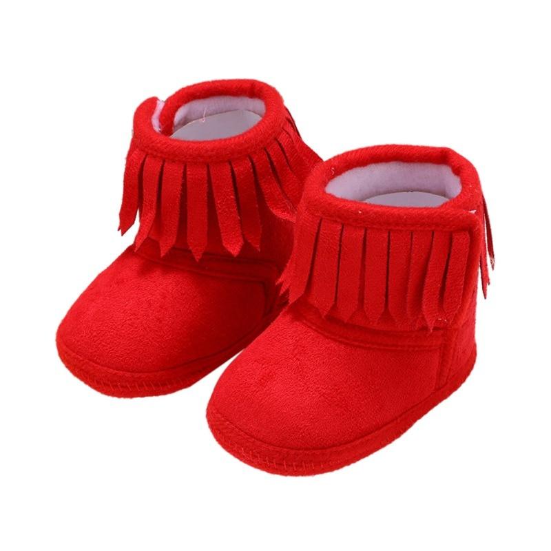 Newborn Baby Winter Fringe Boots Girl | 0-18M