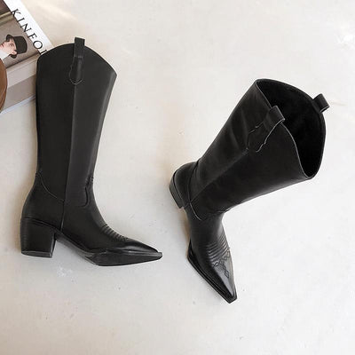 Western Knee Boots | High Heels - Niches Store