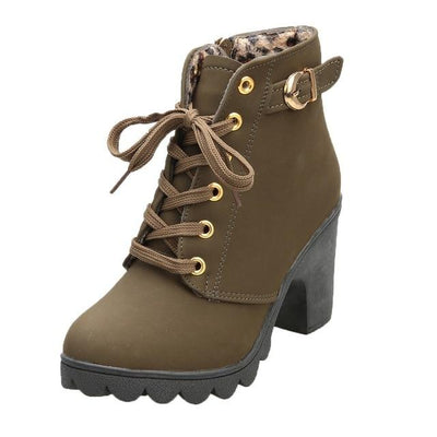 High Quality Solid Lace-up Boots - Niches Store