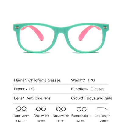 New Anti blue Light Kids Glasses | Square Optical Frame w/UV400 - Niches Store