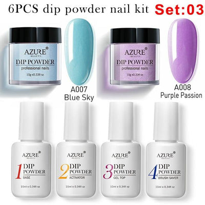 Beauty 6pcs/Lot | Nail Dipping Powder | Glitter Decorations Set Base - Niches Store