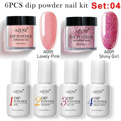 Beauty 6pcs/Lot | Nail Dipping Powder | Glitter Decorations Set Base - Niches Store