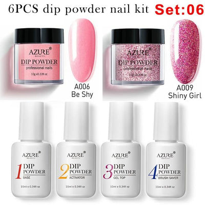 Beauty 6pcs/Lot | Nail Dipping Powder | Glitter Decorations Set Base - Niches Store