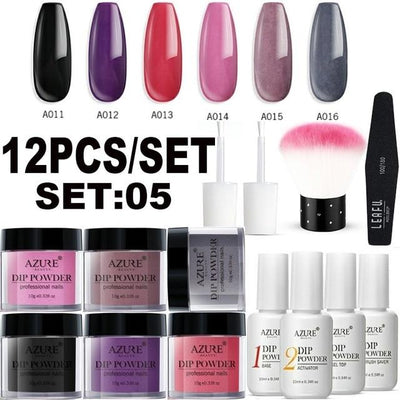 Azure Beauty 12Pcs/Lot | Shiny Glitter | Nail Dipping Powder | - Niches Store