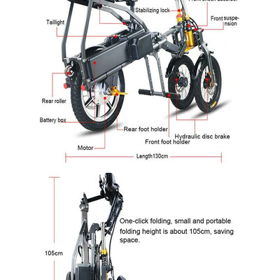 14 Inch 3 Wheel Folding Electric Scooter for Adults - Niches Store