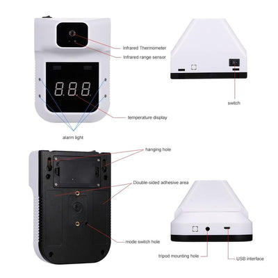 Digital Non-Contact Infrared Thermometer with Fever Alarm Wall Mounted - Niches Store