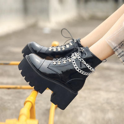 Gothic Zip Boots Zip | Punk Style Platform - Niches Store