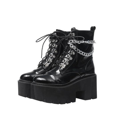 Gothic Zip Boots Zip | Punk Style Platform - Niches Store