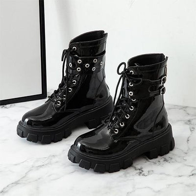 Gothic Zip Boots Zip | Punk Style Platform - Niches Store