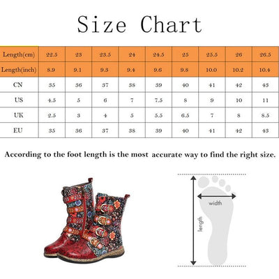 Retro Printed Metal Boots | Zipper Ankle - Niches Store