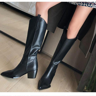 Western Knee Boots | High Heels - Niches Store