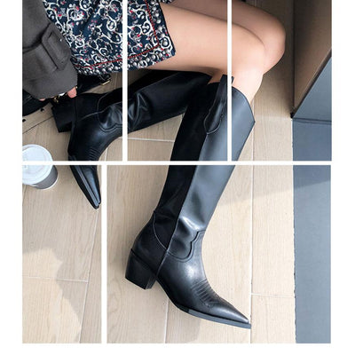 Western Knee Boots | High Heels - Niches Store