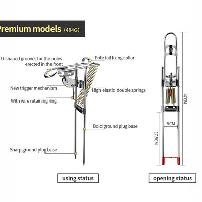 Automatic Fishing Rod Holder Spring | Stainless Steel - Niches Store