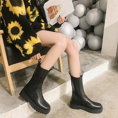 Chunky Heel Ankle Boots - Niches Store