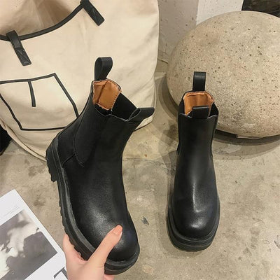 Chunky Heel Ankle Boots - Niches Store