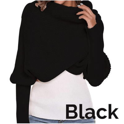 Convertible Knitted Scarf Shawl with Sleeves - Niches Store